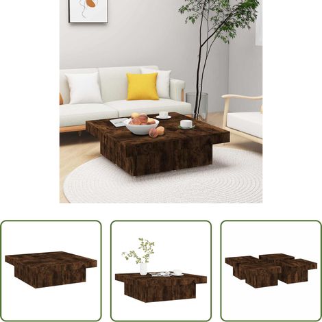 Table basse chêne fumé - Table basse Chêne fumé 90x90x28 cm Bois d'ingénierie (1/5)