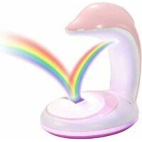Projektor-Nachtlicht, Regenbogen-LED-Lampe für Kinder, Wände und Decke, Schlafzimmer, Delfin, dekorativer Regenbogen, bunte Lichterreflexion, perfektes Geschenk für Kinder