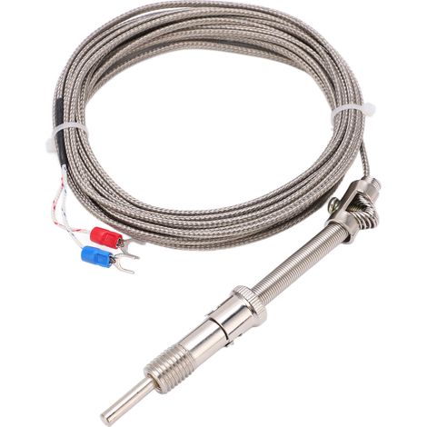 Thermoelement-Sonde Typ K mit Druckfeder und abgeschirmtem Kabel für den Werkseinsatz – 5 Meter (1/5)