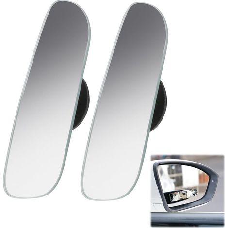 Sollbry Set mit 2 konvexen Totwinkelspiegeln, rahmenloses Design für Autos, SUVs und Motorräder – 360° verstellbare Außenspiegel, Weitwinkel HD, mit Klebefläche, wasserdicht und langlebig (1/5)