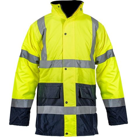 Veste jaune FLUO Taille M Parka avec Bande réfléchissante haute visibilité  100% polyester VITO