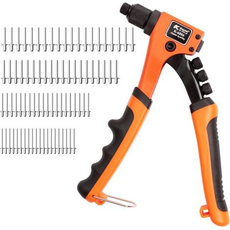 Manual Rivet Gun Kit with 80pcs Aluminum Rivet Rivet Gun Tool Manual Stainless Steel Riveting Tool (1/5)