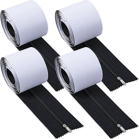 Fermeture éclair autocollante, fermeture éclair auto-adhésive robuste de 2,13 m (7 pi) (1/5)