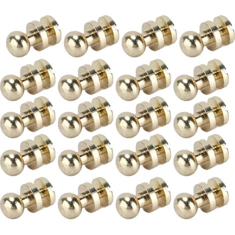 Lot de 20 rivets en laiton résistants à l'abrasion, imitation or, accessoires de quincaillerie pour bagages, pour les amateurs de loisirs créatifs, 8 x 7 mm (1/5)