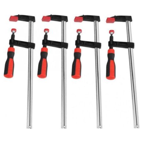 Lot de 4 serre-joints robustes en F pour le travail du bois, à glissière rapide, kit d'outils manuels de bricolage, 50 x 300 mm