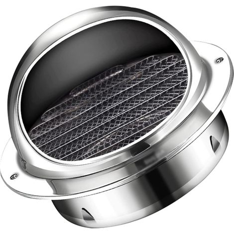Sollbry Couvercle de ventilation murale, couvercle extérieur rond en acier inoxydable épais pour extracteur d'air pour appartement, villa, appartements, maison (1/4)