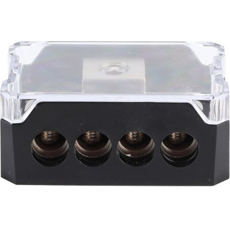 Audioverteiler fürs Auto: 1 Eingang, 4 Ausgänge – Audio-Splitter mit Netzteil – Anschlusskasten für Stereo-Verstärker