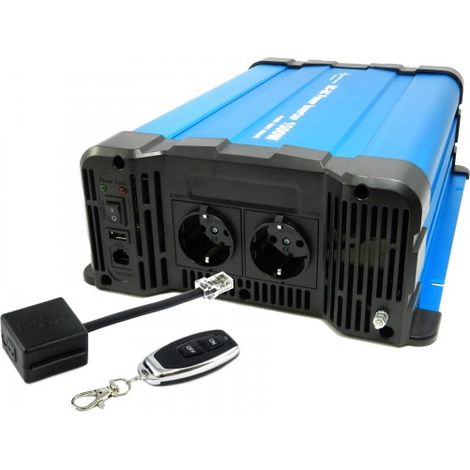 Spannungswandler FS1500DR 24V 1500 Watt reiner Sinus BLAU Inverter Fernbedienung optional Mit Funkfernbedienung CRW88 (1/5)