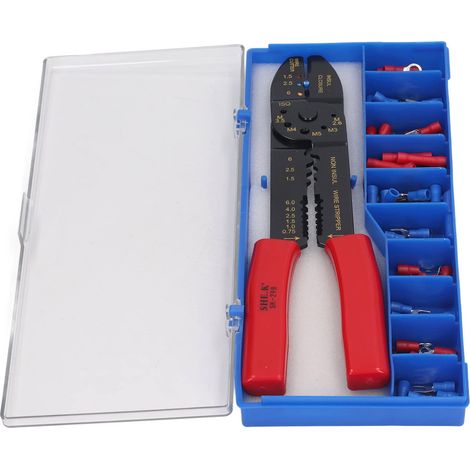 Kit di attrezzi per crimpare terminali, pinza crimpatrice a cricchetto con isolamento in PVC, pinza crimpatrice multifunzionale per spelare fili e realizzare progetti di cablaggio, set di cacciaviti (1/5)