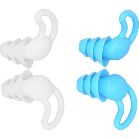 2 Paires de Bouchons d'Oreilles en Silicone Souple pour Nage, Natation et Sommeil, Réutilisables avec Étui (1/5)