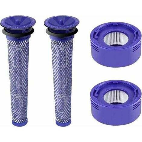 Kit de 4 filtros con 2 filtros postmotor para Dyson V7 V8 y 2 filtros premotor para Dyson V6 V8 V7 DC58 DC59. Accesorio para aspiradora Dyson.
