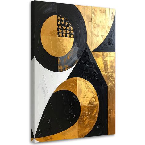 Wandbild Abstraktion Formen schwarz gold 70x100 cm