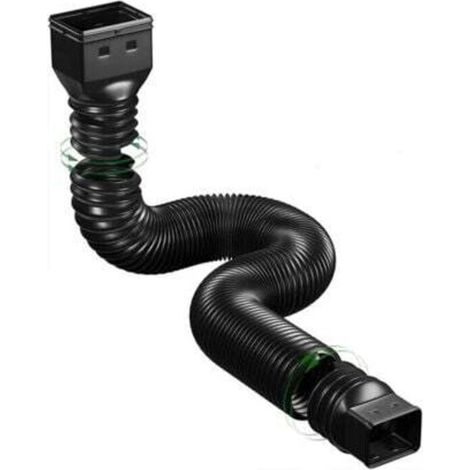 Set flexibler Dachrinnenverlängerungen, Fallrohrverlängerungen, Dachrinnenverbinder, Regenwasserableitung, schwarz