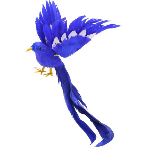 Plastikfigur mit künstlichen Vogelfedern, Gartendekoration (1/3)