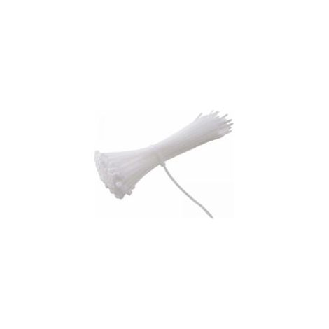 Jeu de pinces rapides blanches 100 pinces 400 x 7,6 mm, attaches nylon blanches (1/4)