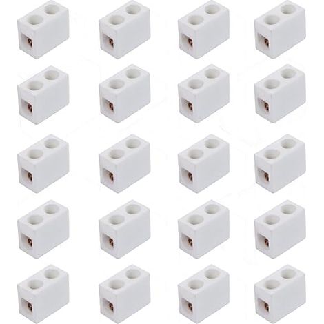 Morsettiera in ceramica, connettori in porcellana ceramica ad alta temperatura 10A 250V con apertura di ingresso da 2,5 mm per cavo elettrico e varie situazioni di cablaggio (1/4)