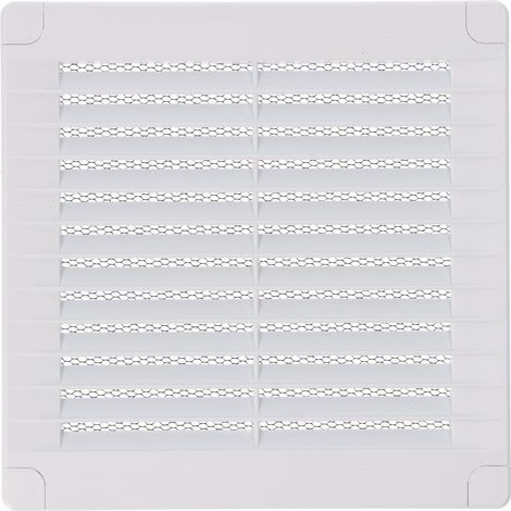 2 Rejillas de ventilación cuadradas con tomas y mosquitera 150x150x7mm ABS Blanco