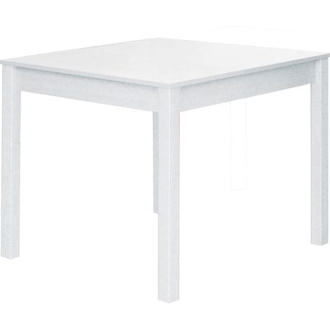 Table à manger coloris blanc - longueur 90 x profondeur 90 cm -PEGANE-