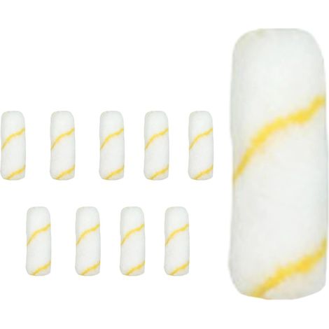 10 Pièces Ensemble Rouleaux Peinture Plafonds, Pinceau Rouleau Peinture, Manchons Rouleau Rechange, Couverture Mini-Rouleau Peinture, Rouleau Peinture Cheveux Longs, pour Murs et Plafonds, Etc (1/5)