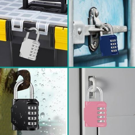 Cadenas Code Casier College, Cadenas a Code Pour Casier Vestiaire Sport, College, Scolaire, Cadenas 4 Chiffres Exterieur Rose (1/4)