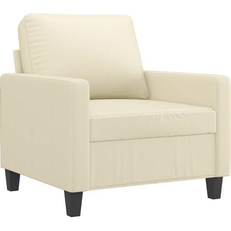 Fauteuil de Salon，Chaise，Fauteuil Crème 60 cm Similicuir CFW102735 (1/5)