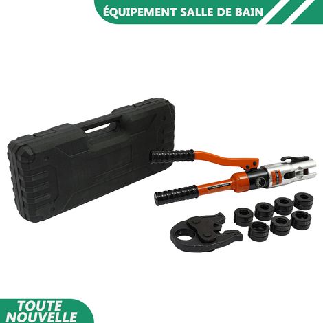 WAOBDLA Outil de presse hydraulique des pinces de sertissage professionnelles 10T avec 7 mâchoires de sertissage V12, V14, V15, V16, V18, V22, V28 (1/5)