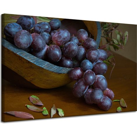 Lienzo impreso "Uvas de cocina" 120x80 cm