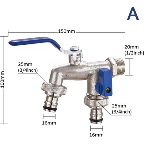 Robinet d'eau à double pommeau. Adaptateur pour répartiteur d'eau de type A. (1/5)