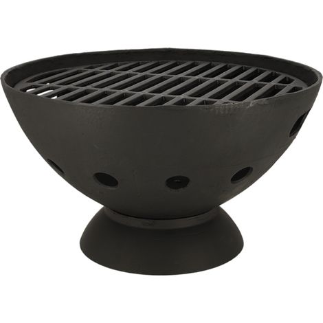 Pot à brasier bas en fonte - Noir - D 54,9 x H 31 cm - Livraison gratuite (1/5)