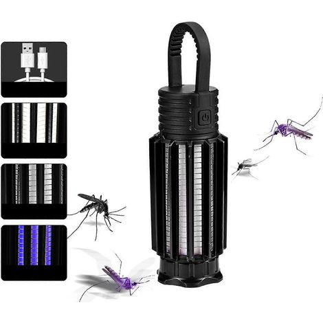Anti-moustiques 3 en 1, rechargeable par USB, lampe de camping, fonction de charge de téléphone d'urgence, portable, répulsif anti-insectes étanche pour une utilisation intérieure et extérieure (1/5)