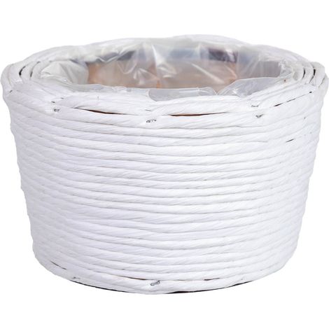 Cesto redondo de mimbre blanco 18x18x11h cm (1/5)