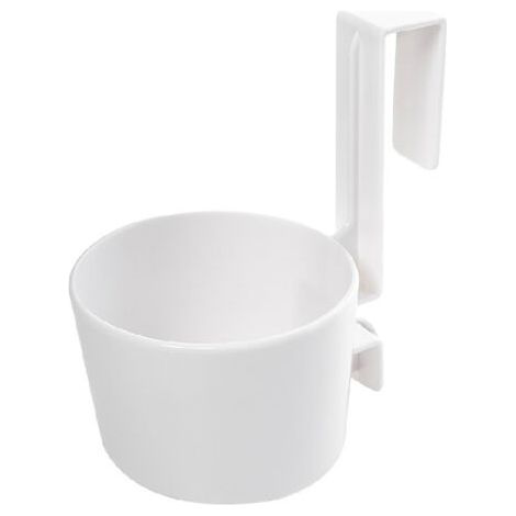 Support pour sèche-cheveux à suspendre au-dessus d'un meuble, pour salle de bain principale, meuble-lavabo, 13 x 9,5 x 6 cm - Blanc
