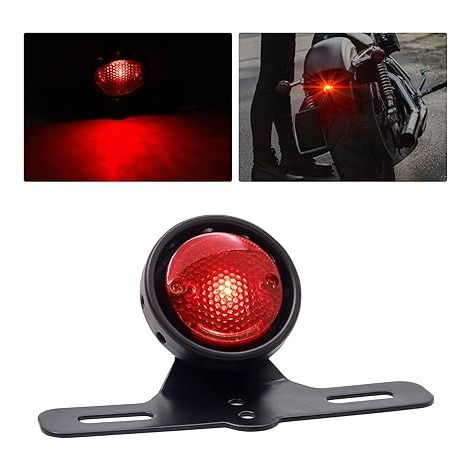 Feux arrière LED de Moto Rouge,Universal 12V Feu de Freinage Arrière de Moto Métal Feu Stop Moto Imperméable IP67 avec Cadre De Plaque d'Immatriculation Moto (1/5)