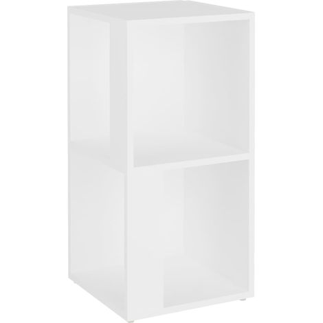 Meuble d'angle blanc en contreplaqué 33x33x67cm (1/5)