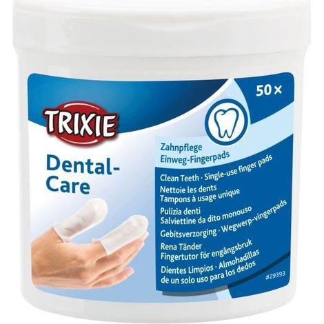 Lingettes, brosses et dentifrice Trixie Dental Care pour chiens et chats