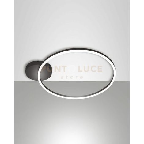 GIOTTO PLAFONIERA NERA D.60CM A LED 3000K - 36W - 3780 lm DIMMERABILE SMART C/ACCESS.