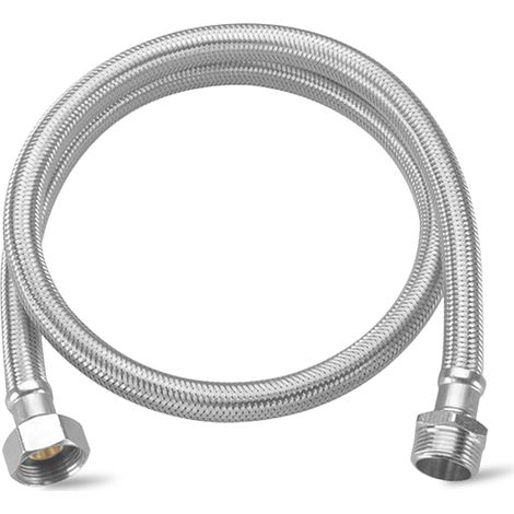 Tuyau flexible 3/8, en acier inoxydable 304, 1,5 m, raccord 3/8" et filetage extérieur pour robinet, robinet d'angle et chauffe-eau (1/5)