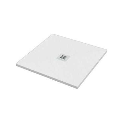 Piatto doccia 75x75 h.2,8 in marmo resina effetto pietra bianco