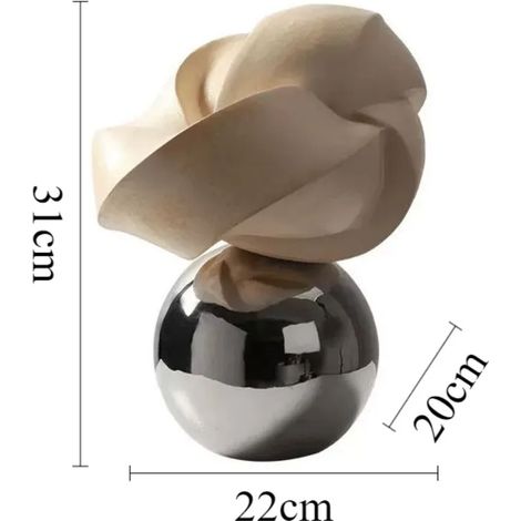 (Sphère argentée - Grande) Sculpture géométrique torsadée, décoration intérieure moderne et créative (1/5)