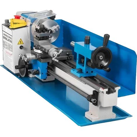 Torno para metal, potencia de 550 W, dimensiones de 7" x 14", diámetro del plato de 100 mm, cono del husillo MT3, velocidad variable de 0 a 2250 rpm. (1/5)