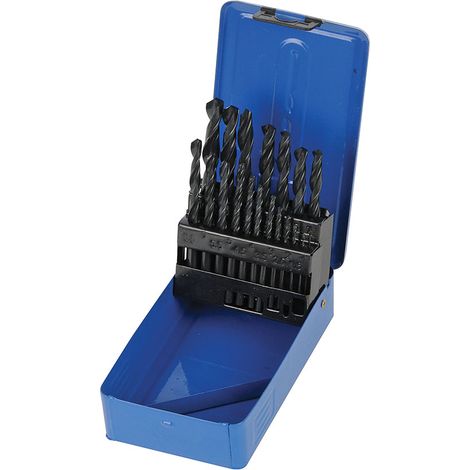 COFFRET FORETS METAUX HSS, MECHES DE 1 A 10 mm, BOITE DE 19 FORETS