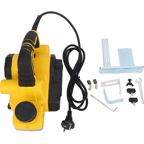 Raboteuse électrique 900W, 16000 tr/min, manuelle pour le travail du bois, rainurage et chanfreinage, prise ue jaune (1/3)