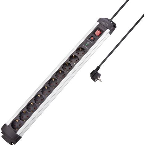 Sygonix SY-4755616 Multipresa con protezione da sovratensioni Argento, Nero Schuko 1 pz. (1/5)