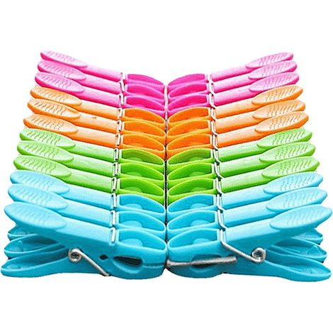 24 mollette antiscivolo - Assortiti verde, blu, arancione, rosa