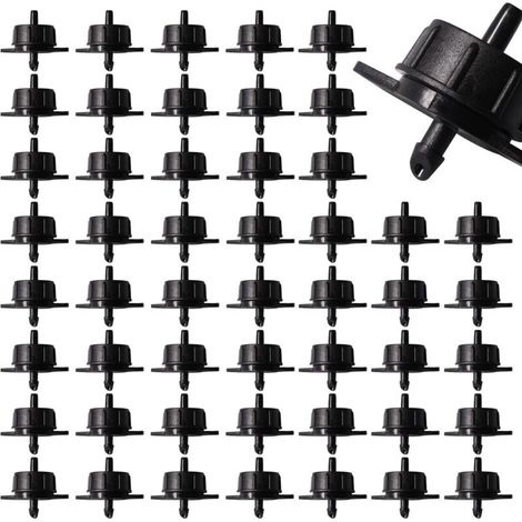 50 Pièces 1 GPH Goutteurs Compensateurs de Pression, 1/4 Pouce Goutteur D'irrigation en Plastique, Arrosage de Jardin Goutteur à Compensation, pour Gazon de Jardin, 4L