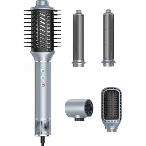 (Gris) Sèche-cheveux automatique 5 en 1 avec peigne à air chaud et ions négatifs (1/5)