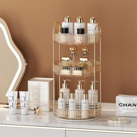 Organisateur Maquillage Rotatif, Rangement Maquillage Rotatif 360°, Organisateur de Soins de Beauté, Organisateur de Parfums (1/4)
