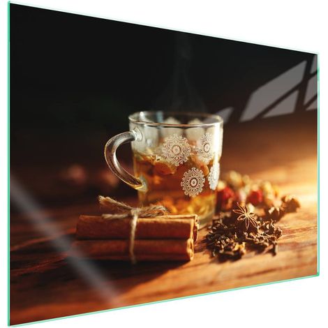 Plaque de protection en verre pour poêle 70x52 Boisson (1/5)