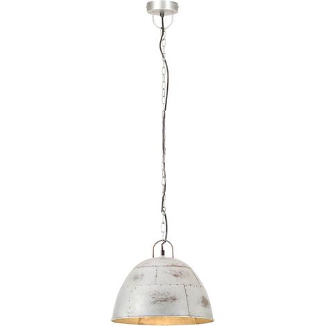 vidaXL Lámpara colgante vintage 25 W plateada redonda 31 cm E27 (1/2)