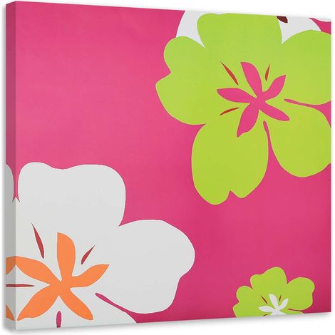 Tableau sur toile Fleurs Pop Art 50x50 (1/5)